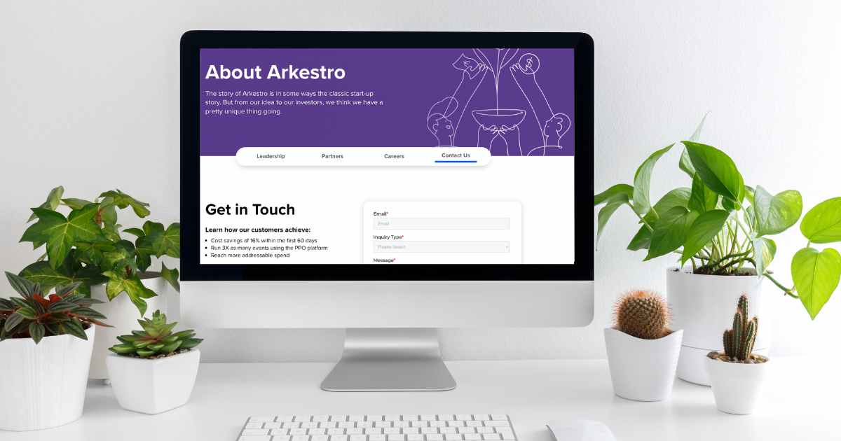 Contact Arkestro on desktop