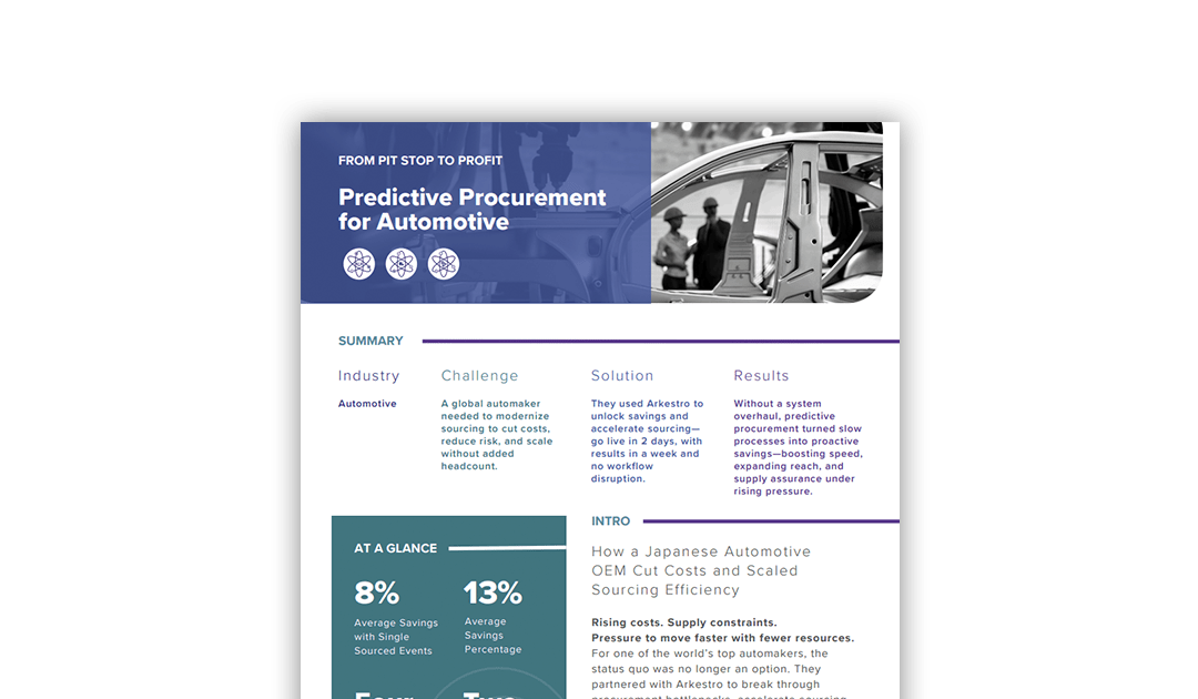 From Pit Stop to Profit: Predictive Procurement for Automotive