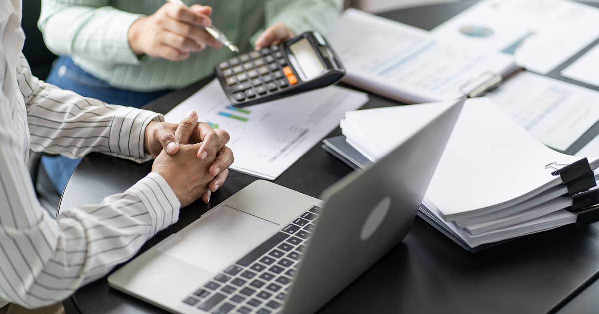 people with a calculator