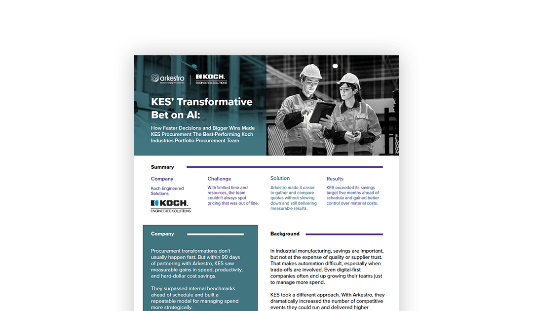 KES’ Transformative Bet on AI: How Faster Decisions and Bigger Wins Made KES Procurement The Best-Performing Koch Industries Portfolio Procurement Team