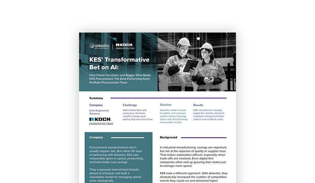 KES’ Transformative Bet on AI: How Faster Decisions and Bigger Wins Made KES Procurement The Best-Performing Koch Portfolio Procurement Team