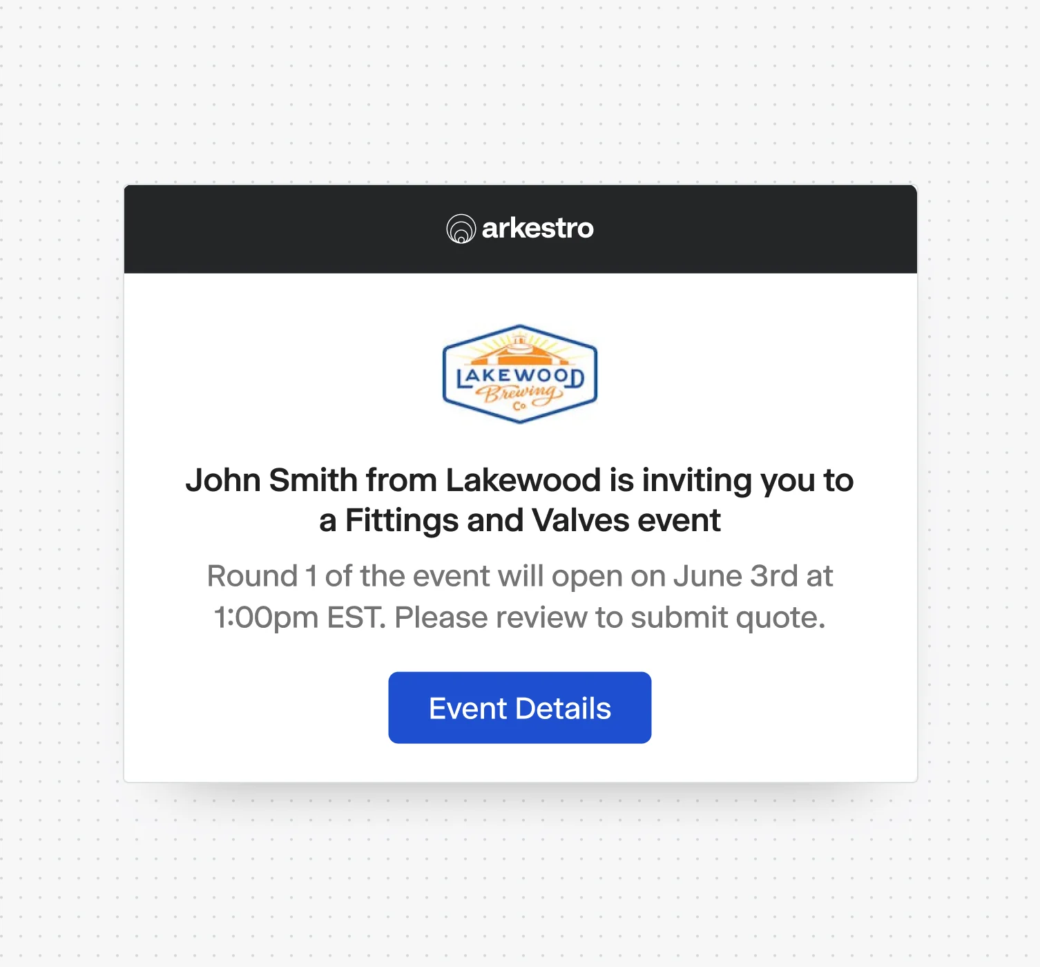 Supplier invite by email